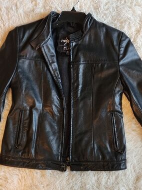 Wilsons Maxima Leather Black Women's Zip-Front Leather Riding Jacket M